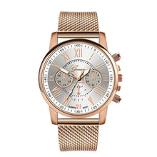 Cargar imagen en el visor de la galería, Luxury Quartz Sport Military Stainless Steel Dial Leather Band Wrist Watch